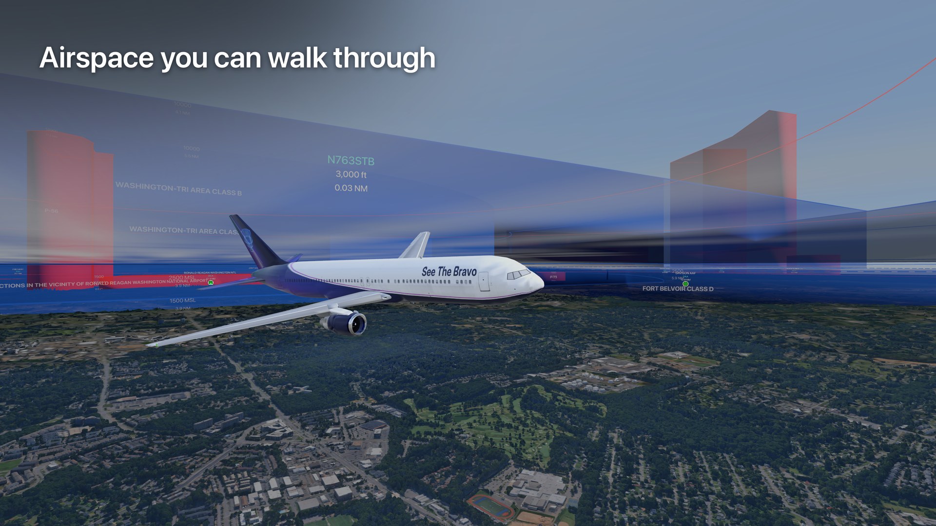 App Store screenshot: Airspace you can walk through