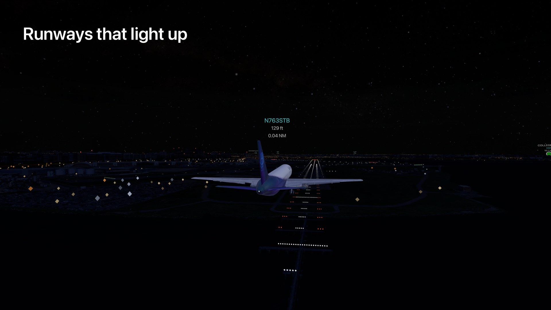 App Store screenshot: Runways that light up